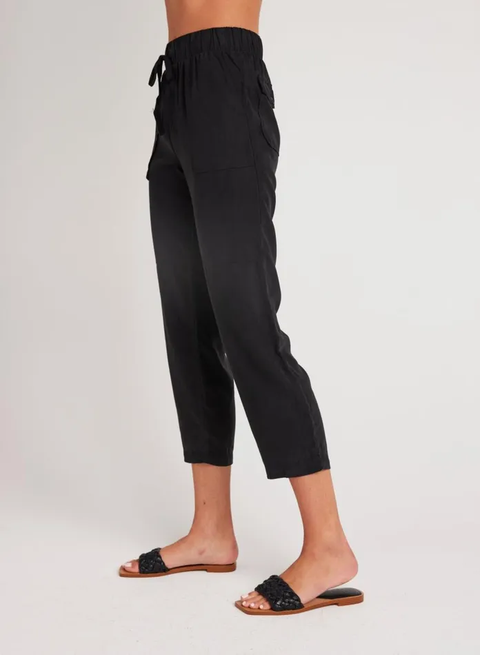 Pants Women Bella Dahl Utility Tie Waist Trouser 8211 Vintage Black