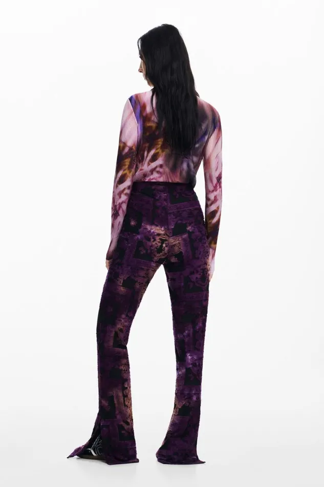 Pants Women Desigual Flared Devor Pants Blue