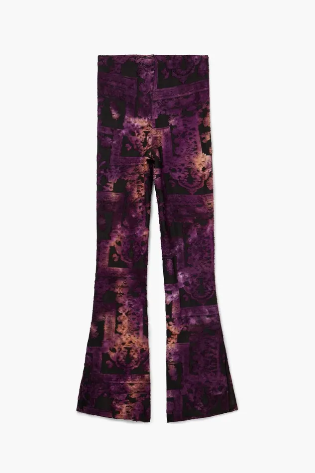 Pants Women Desigual Flared Devor Pants Blue