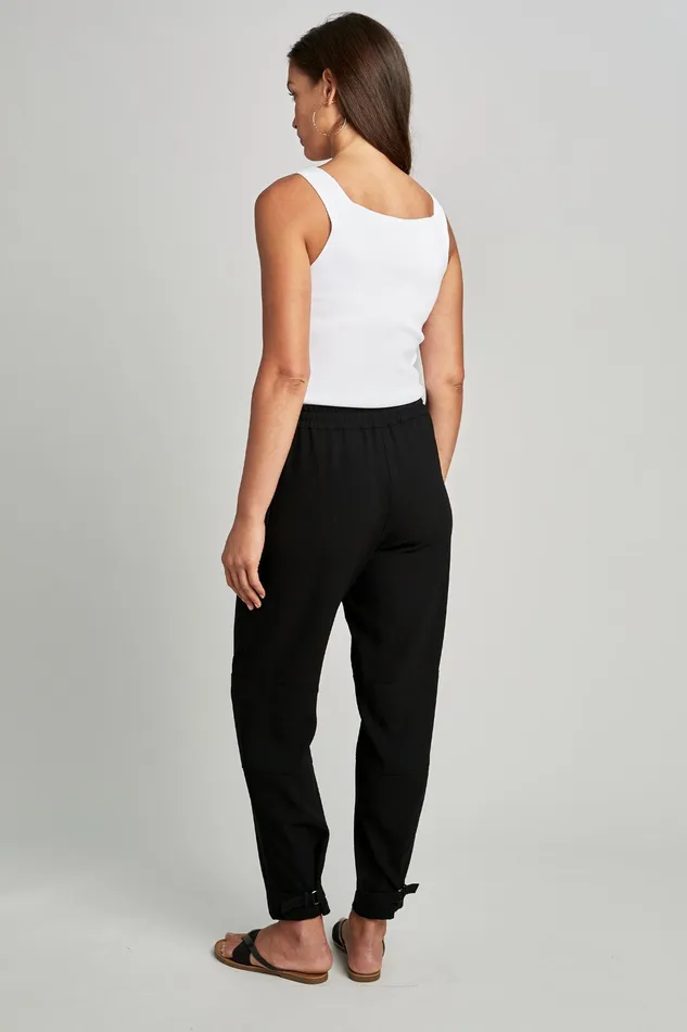 Pants Women Elie Tahari Buckle Cargo Pant Black