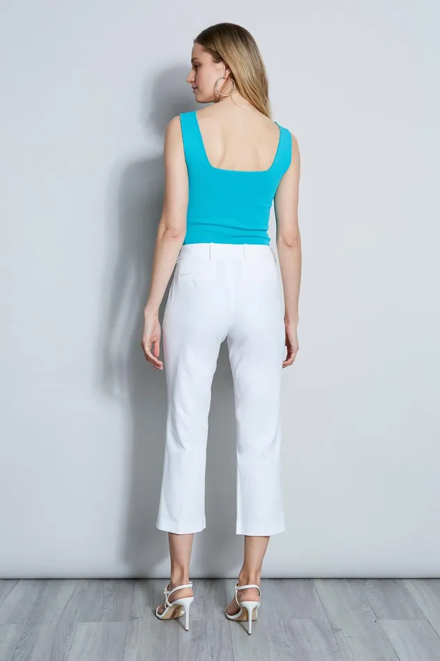 Pants Women Elie Tahari Embroidered Cropped Pant WHITE