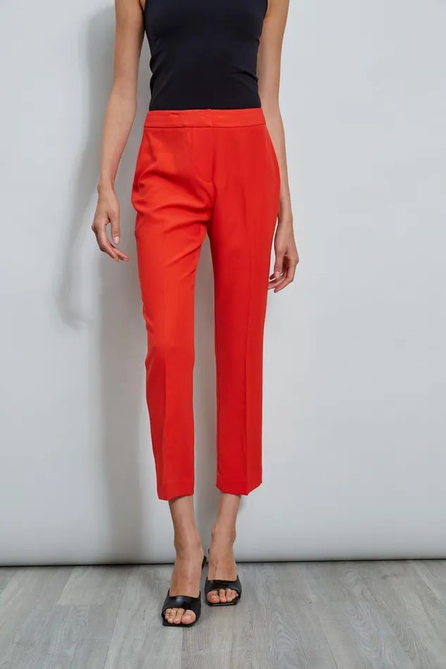 Pants Women Elie Tahari Slim Fit Ankle Pant CAYENNE