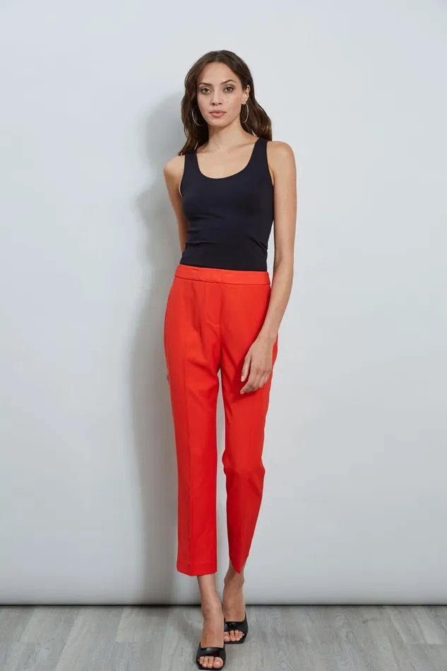 Pants Women Elie Tahari Slim Fit Ankle Pant CAYENNE