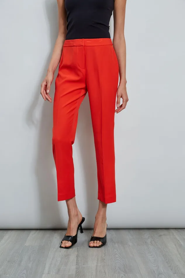 Pants Women Elie Tahari Slim Fit Ankle Pant CAYENNE