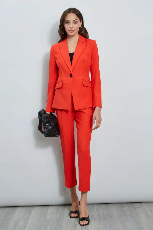 Pants Women Elie Tahari Slim Fit Ankle Pant CAYENNE