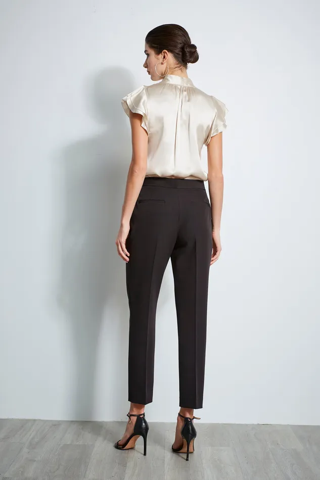Pants Women Elie Tahari Slim Zip Pant NOIR