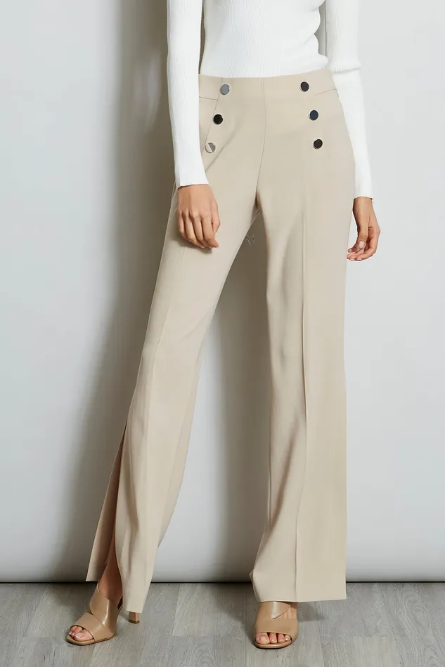 Pants Women Elie Tahari Slit Button Pant ISLAND SAND