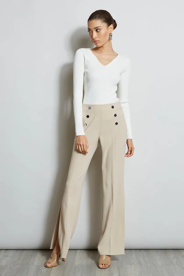 Pants Women Elie Tahari Slit Button Pant ISLAND SAND