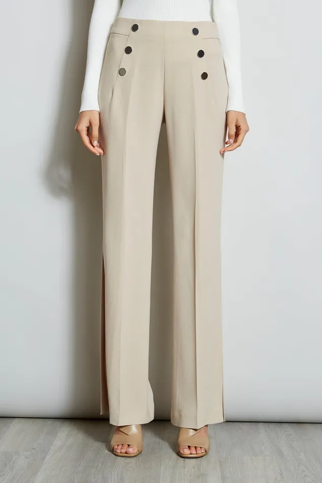 Pants Women Elie Tahari Slit Button Pant ISLAND SAND