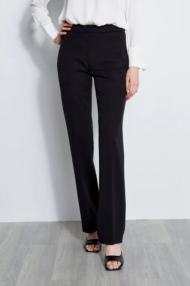 Pants Women Elie Tahari Straight Leg Stretch Pant BLACK