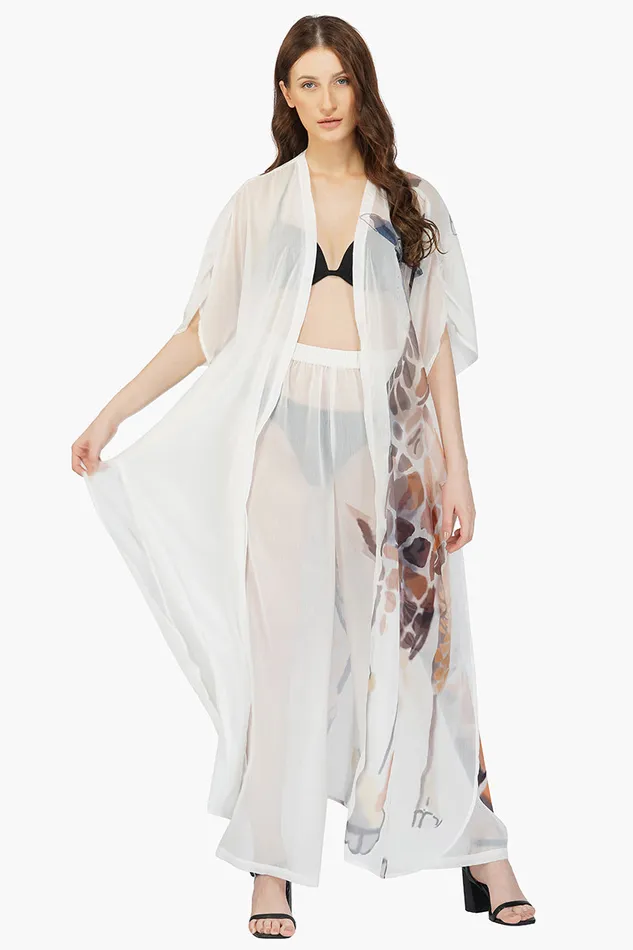 Pants Women Giraffe Chiffon Cover Up Pants America and Beyond