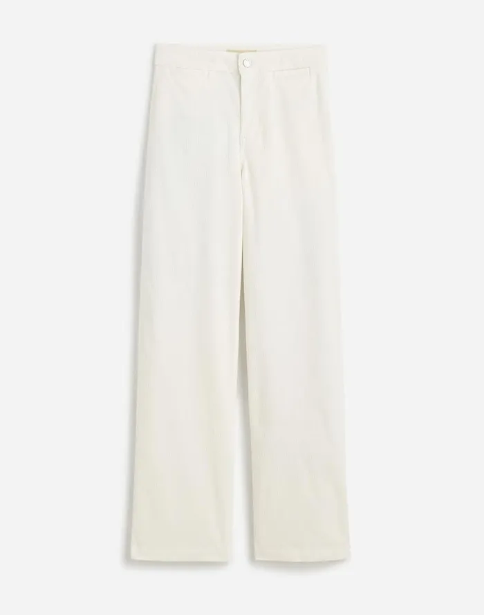 Pants Women Madewell The Curvy Emmett WideLeg Pant In Corduroy Welt Pocket Edition Winter White