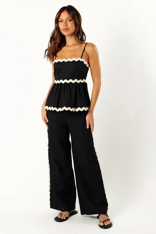 Pants Women Petal and Pup Mollymook Pants Black Cream