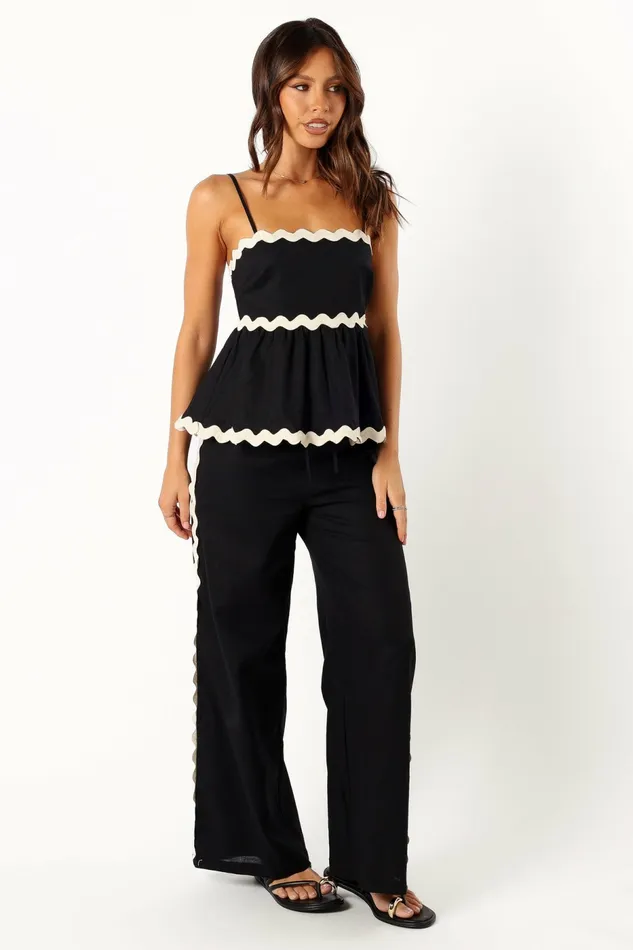 Pants Women Petal and Pup Mollymook Pants Black Cream