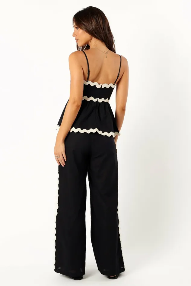 Pants Women Petal and Pup Mollymook Pants Black Cream