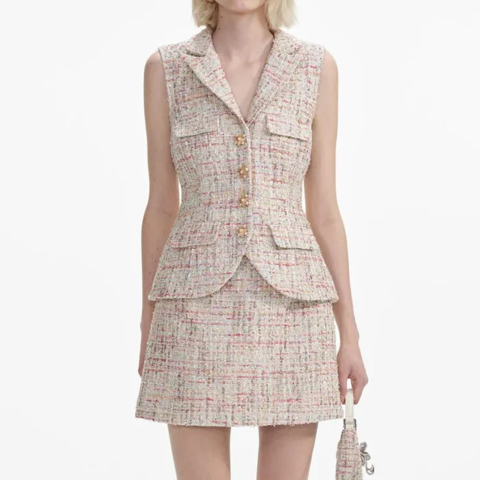 Pastel Boucle Tailored Mini Dress Women Self Portrait Dresses Pastel Boucle Tailored Mini Dress Women Self Portrait Dresses