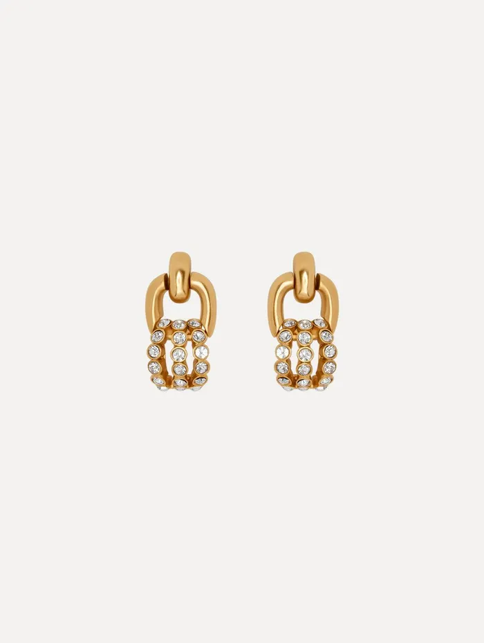 Pav Link Earrings Crystal Women Oscar De La Renta Earrings