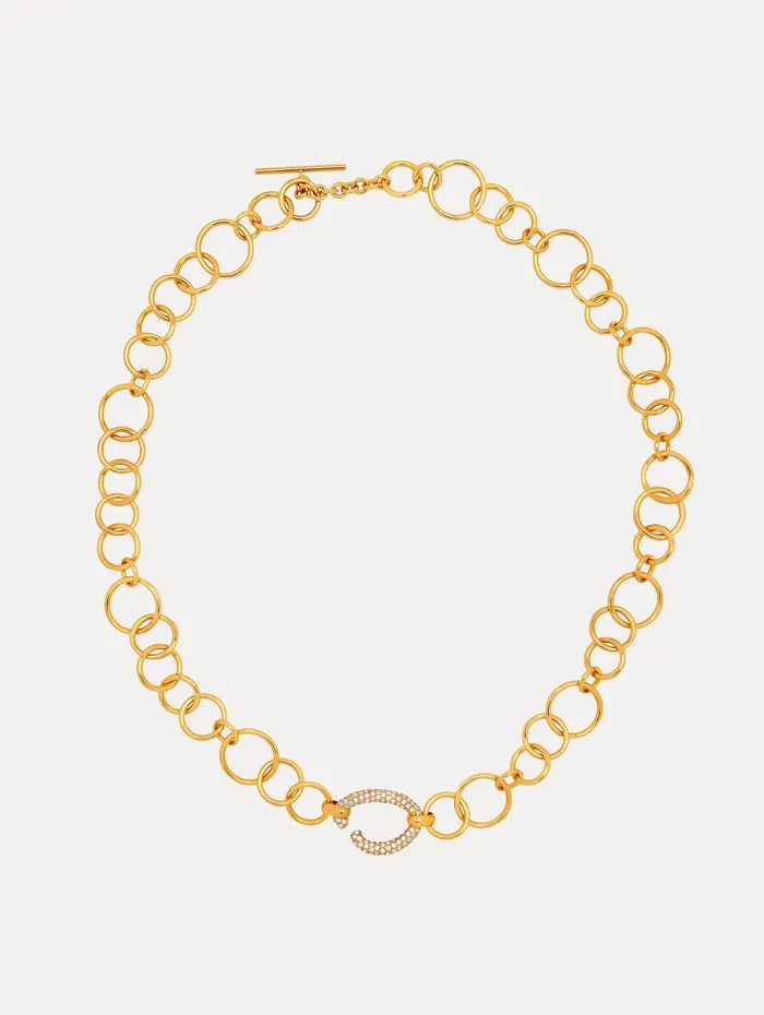 Pav O ChainLink Necklace Gold Women Oscar De La Renta Necklaces