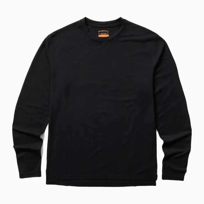 Perfect Long Sleeve Tee With Tencel Black Women Merrell Tops