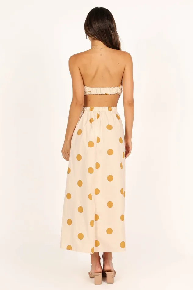 Petal and Pup Angelique Dress Beige Spot Women Strapless Dresses