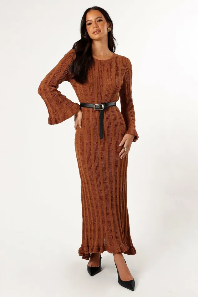 Petal and Pup Dresses Women Colter Long Sleeve Maxi Dress Bronze