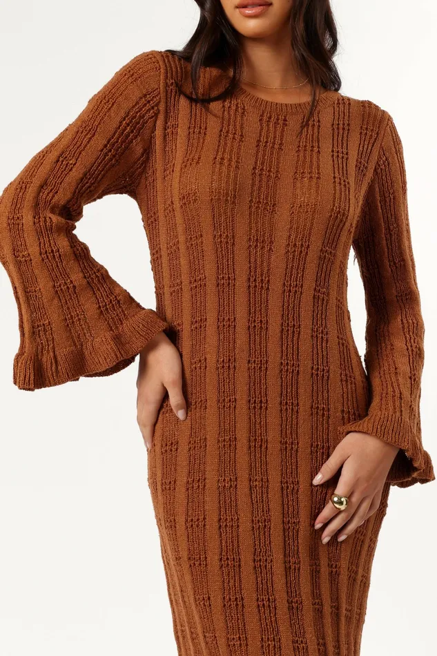 Petal and Pup Dresses Women Colter Long Sleeve Maxi Dress Bronze