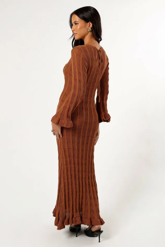 Petal and Pup Dresses Women Colter Long Sleeve Maxi Dress Bronze