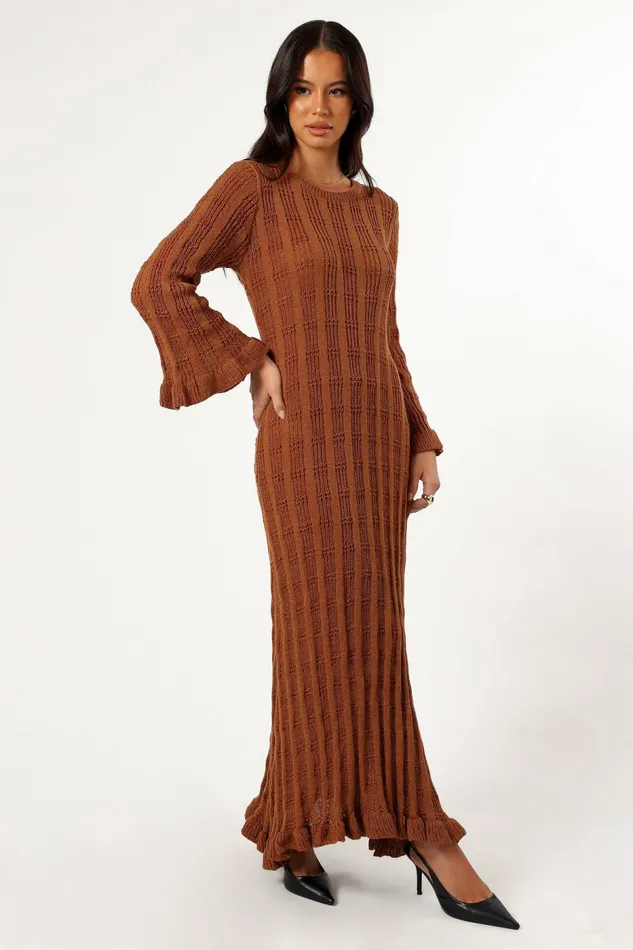 Petal and Pup Dresses Women Colter Long Sleeve Maxi Dress Bronze
