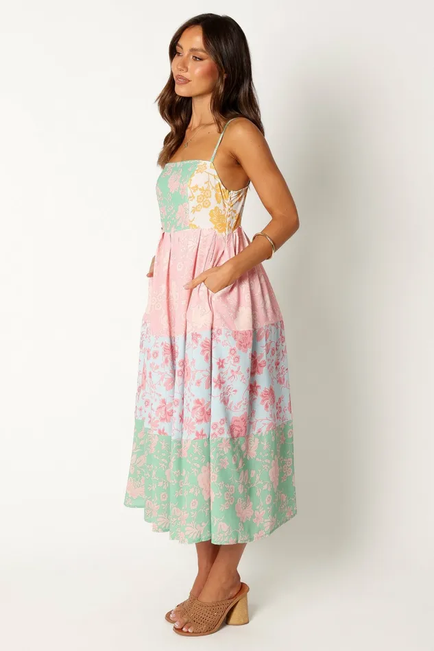 Petal and Pup Linen Dresses Women Shelby Midi Dress Multi