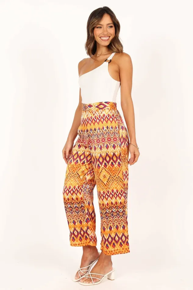 Petal and Pup Marigold Wide Leg Pants Tan Women Pants