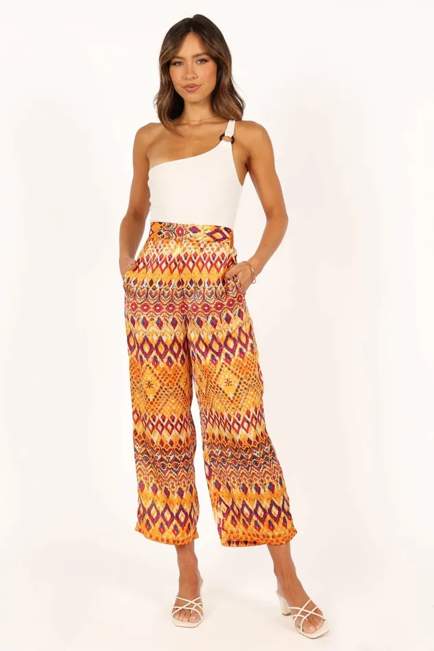 Petal and Pup Marigold Wide Leg Pants Tan Women Pants