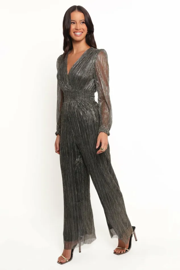 Petal and Pup Mossie Long Sleeve Jumpsuit Moonlight Gold Women Jumpsuits and Rompers