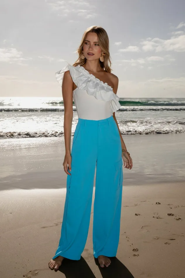 Petal and Pup Pants Women Trinny Pant Ocean Blue