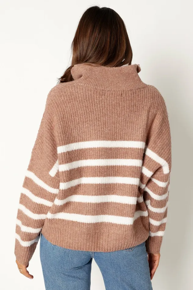 Petal and Pup Sweaters Women Miranda Knit Sweater Taupe