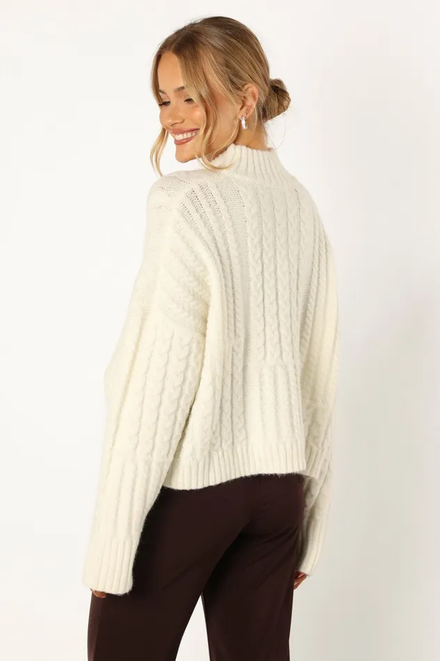 Petal and Pup Sweaters Women Skye Knit Sweater White