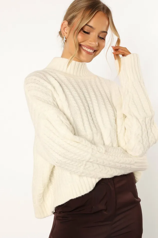 Petal and Pup Sweaters Women Skye Knit Sweater White
