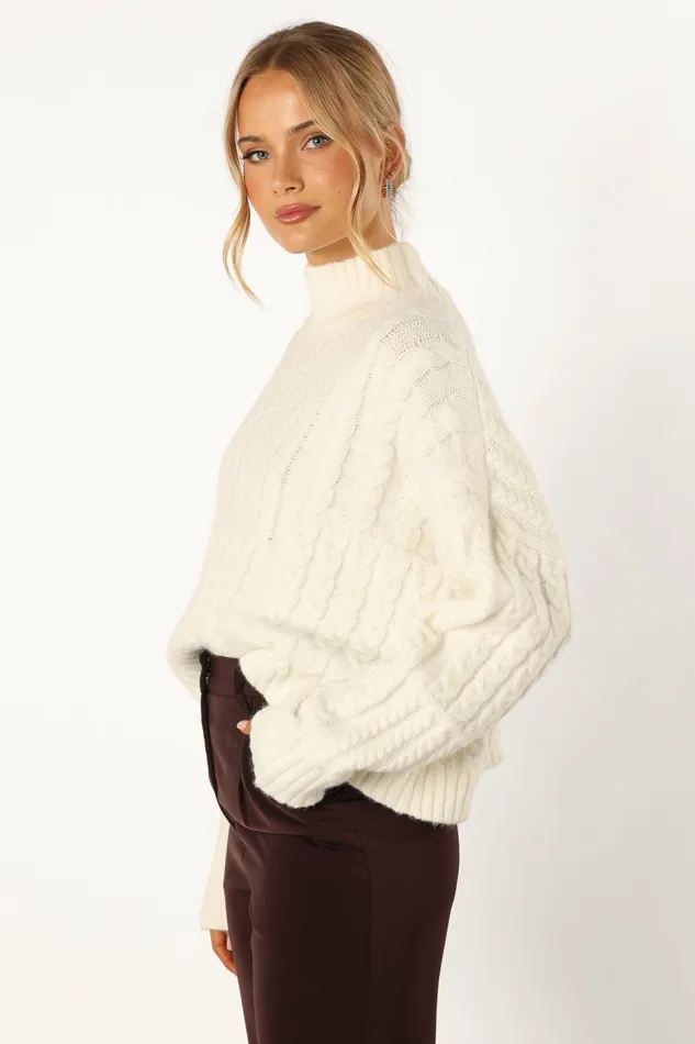 Petal and Pup Sweaters Women Skye Knit Sweater White