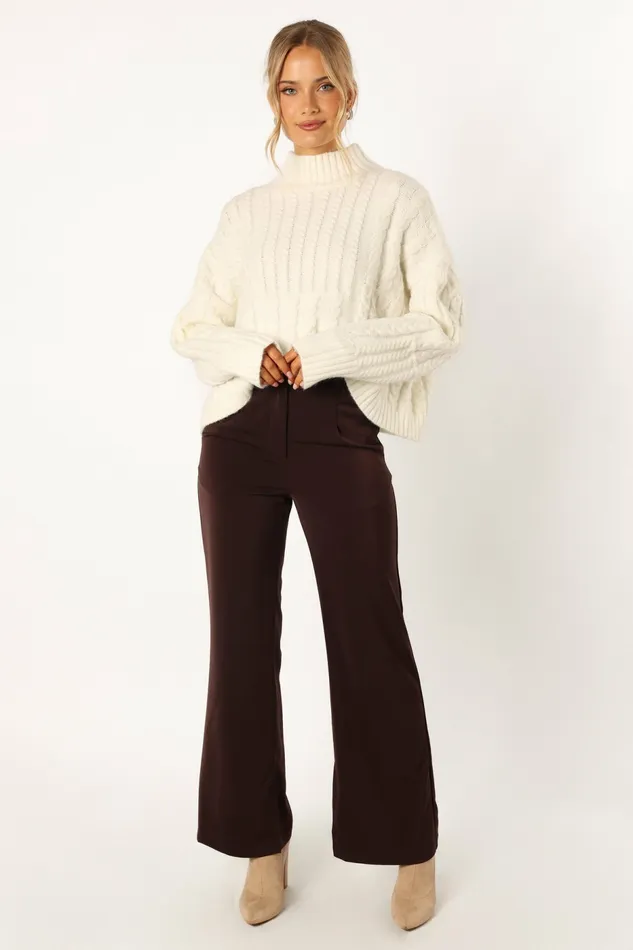 Petal and Pup Sweaters Women Skye Knit Sweater White