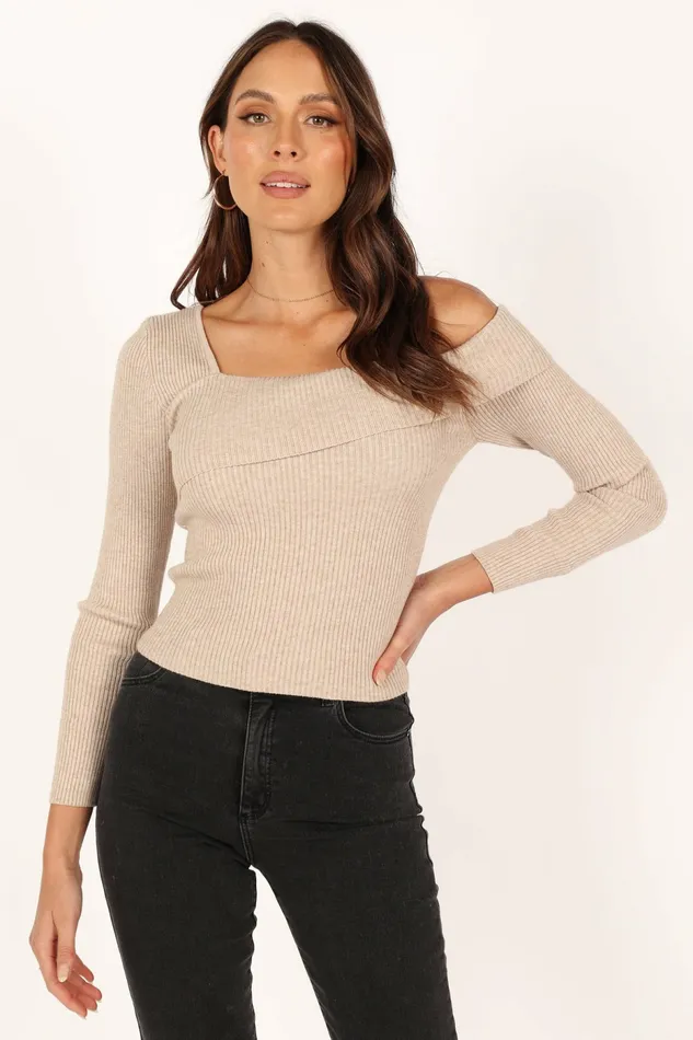 Petal and Pup Tops Women Aleena Knit Top Oatmeal