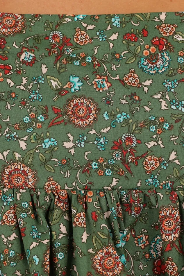 Petal and Pup Tops Women Kenny Top Green Paisley Floral