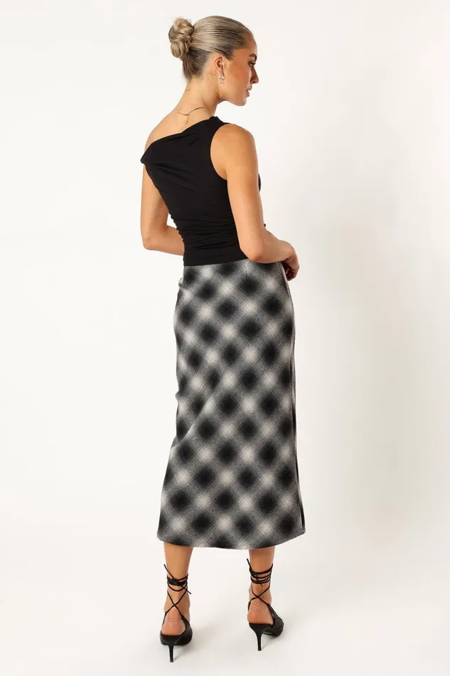 Petal and Pup Ursula Plaid Skirt Charcoal Women Skirts