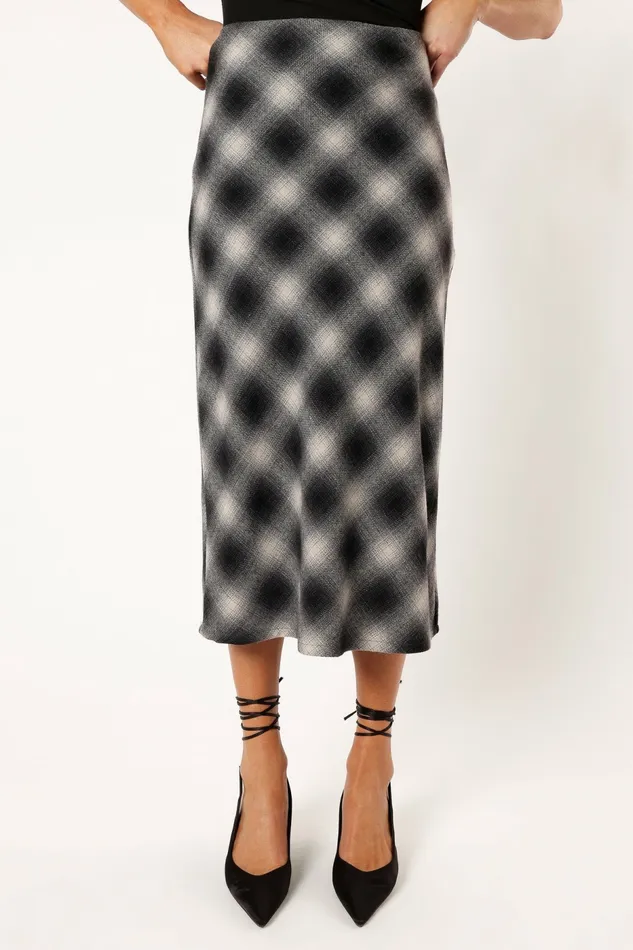 Petal and Pup Ursula Plaid Skirt Charcoal Women Skirts