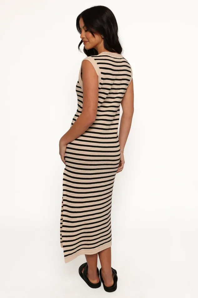 Petal and Pup Vega Midi Dress Black Stripe Women Dresses
