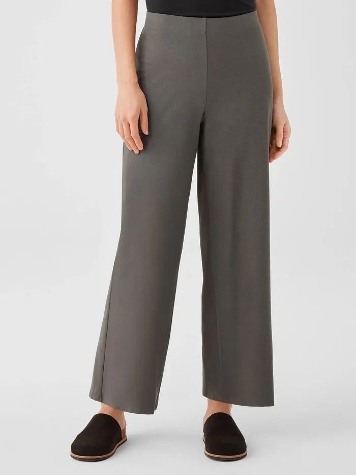 Petite Women Eileen Fisher Washable Stretch Crepe WideLeg Pant Black
