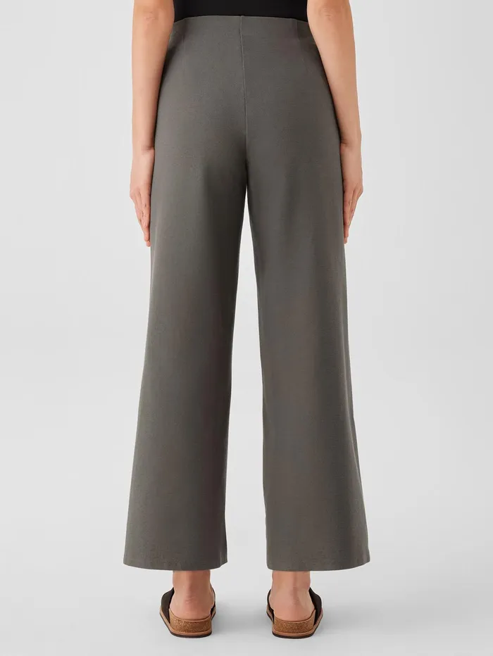 Petite Women Eileen Fisher Washable Stretch Crepe WideLeg Pant Black