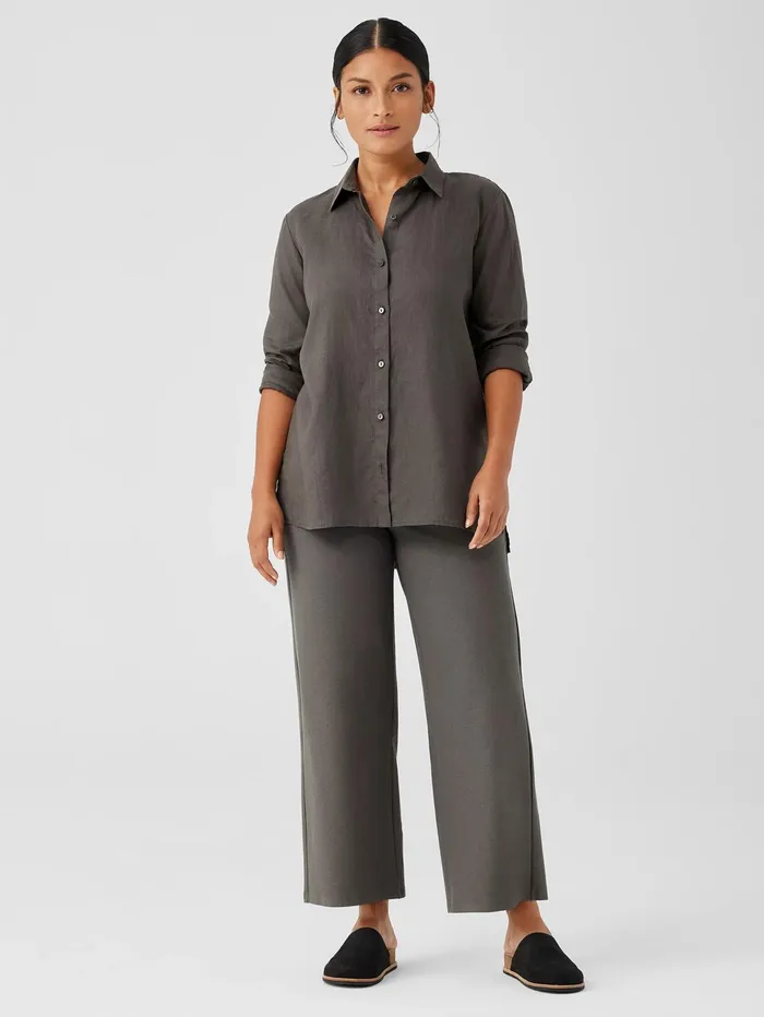 Petite Women Eileen Fisher Washable Stretch Crepe WideLeg Pant Black