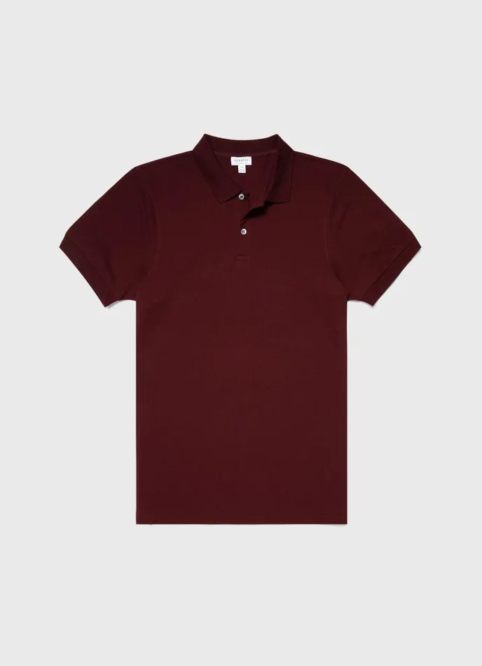 Piqu Polo Shirt Maroon Men SUNSPEL Polo Shirts