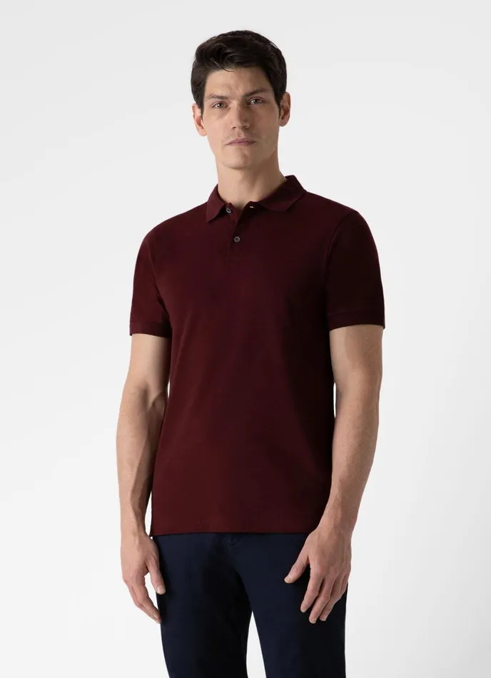 Piqu Polo Shirt Maroon Men SUNSPEL Polo Shirts
