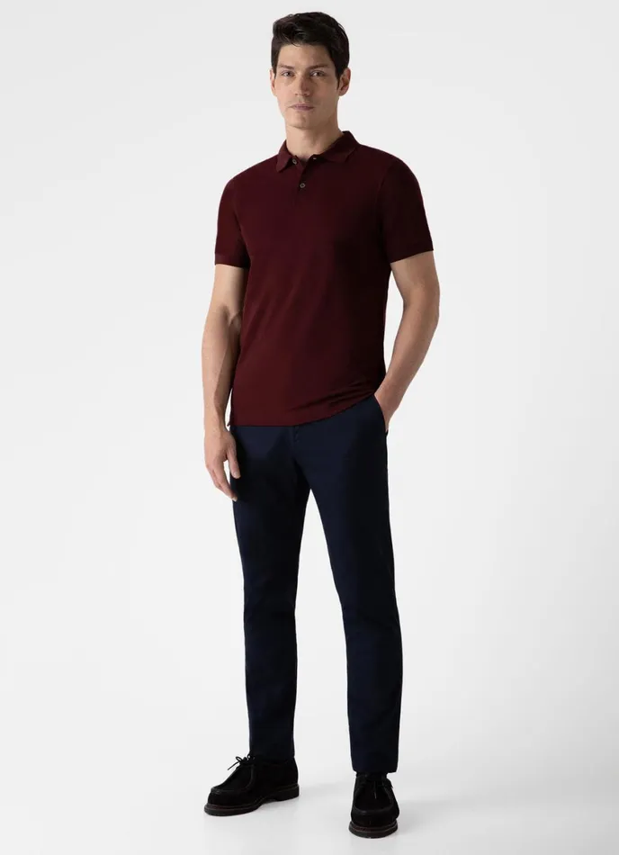 Piqu Polo Shirt Maroon Men SUNSPEL Polo Shirts