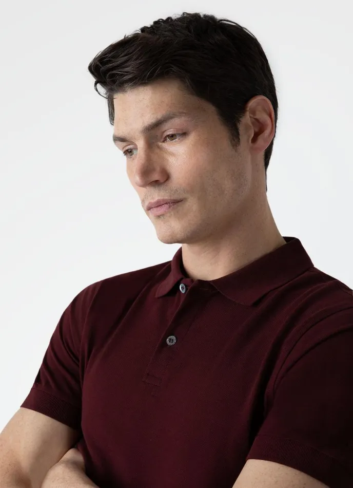 Piqu Polo Shirt Maroon Men SUNSPEL Polo Shirts